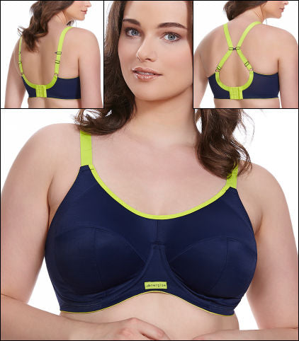 Elomi Energise J-Hook Underwire Sports Bra (8041),38JJ,Nude at   Women's Clothing store